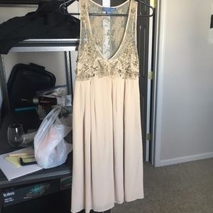 Lil light pink 100% silk dress with beading size 0